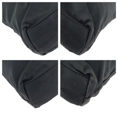 Prada Tessuto Black Silver Nylon Tote Shoulder Bag