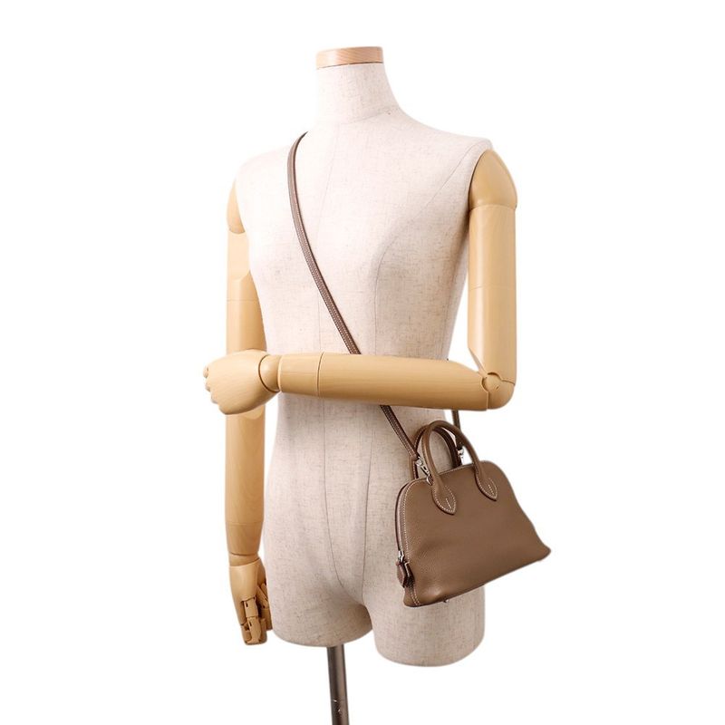 Hermes Bolide Mini Etoupe Silver Color 2-Way Handbag