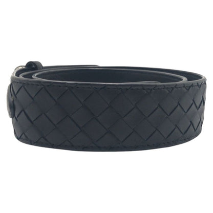 Bottega Veneta Intrecciato 95 38 Black Silver Leather Belt