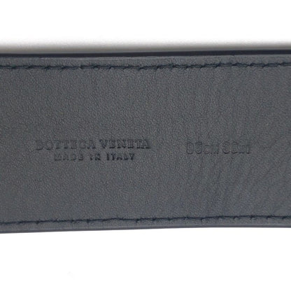 Bottega Veneta Intrecciato 95 38 Black Silver Leather Belt