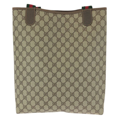 Gucci Vintage Sherry Line Beige Gold GG Supreme Canvas Tote