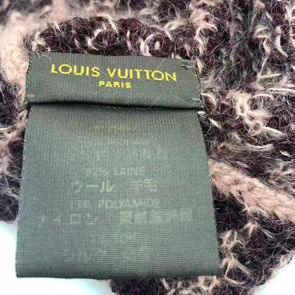 Louis Vuitton Knit Hat with Brooch Beanie Wool Purple