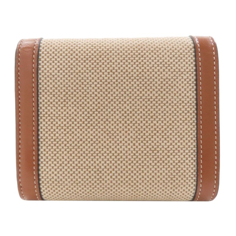 Celine Triomphe Trifold Wallet Bifold Canvas Leather