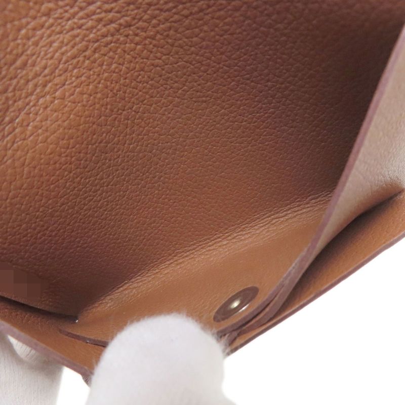 Hermes Calvi Duo Silver Card Case Calf