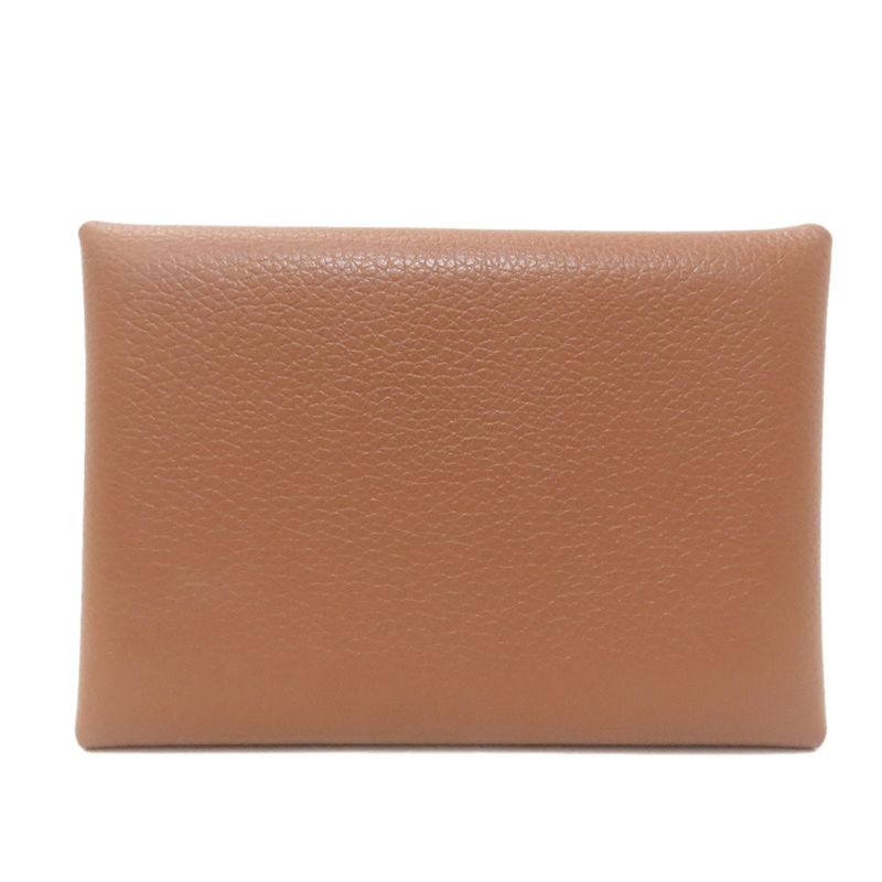 Hermes Calvi Duo Silver Card Case Calf