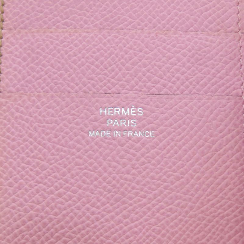 Hermes Bearn Combiner Verso Silver Bifold Wallet Epsom
