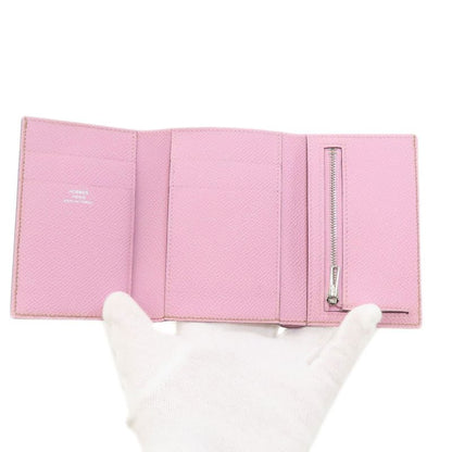 Hermes Bearn Combiner Verso Silver Bifold Wallet Epsom