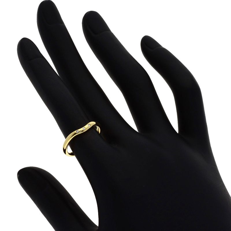 Tiffany & Co Curved Band Diamond Ring 18k Yellow Gold