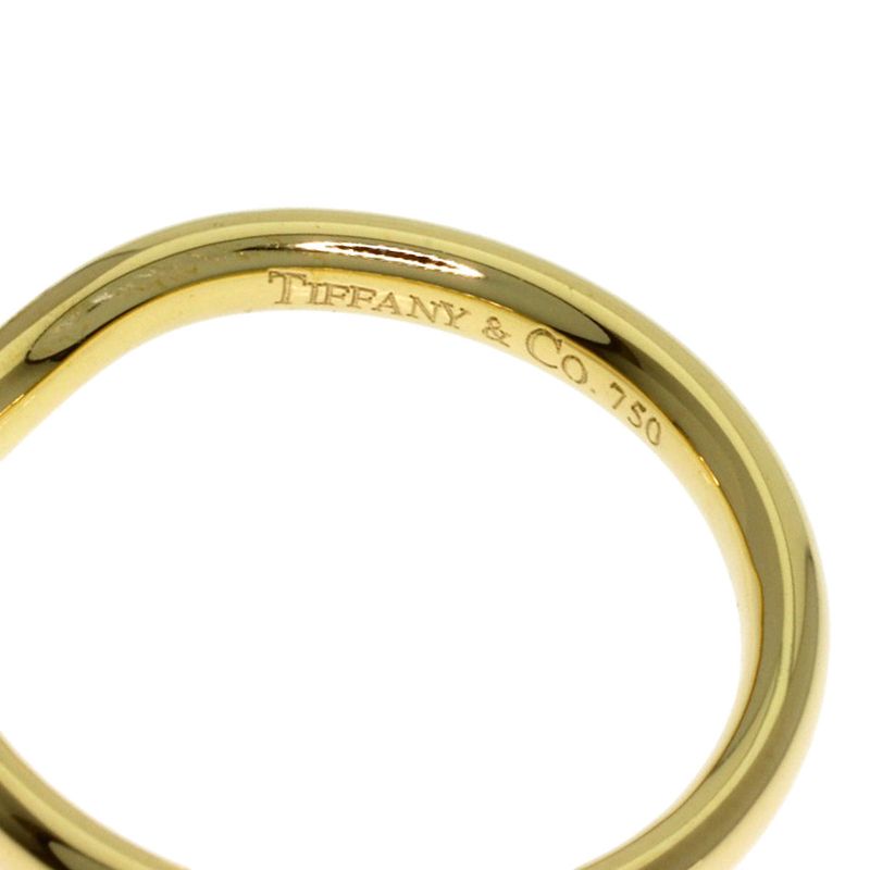 Tiffany & Co Curved Band Diamond Ring 18k Yellow Gold