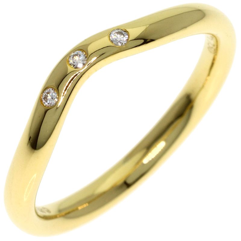 Tiffany & Co Curved Band Diamond Ring 18k Yellow Gold