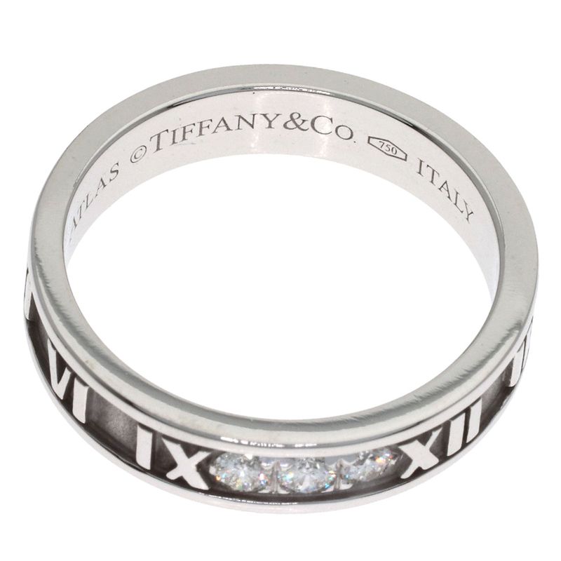 Tiffany & Co Atlas Narrow Diamond Ring 18k White Gold