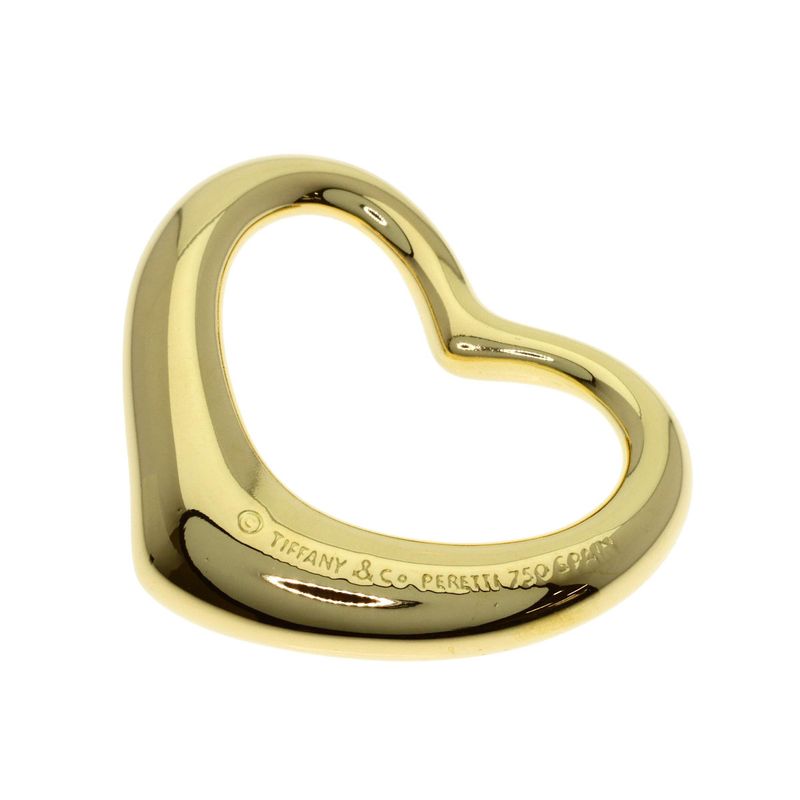 Tiffany & Co Open Heart Pendant Top 18k Yellow Gold