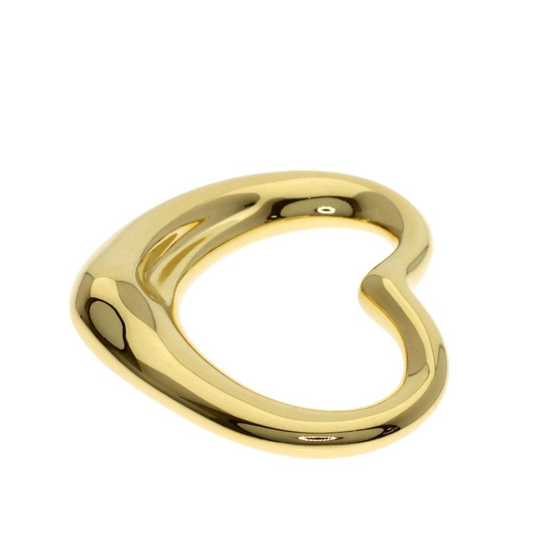 Tiffany & Co Open Heart Pendant Top 18k Yellow Gold