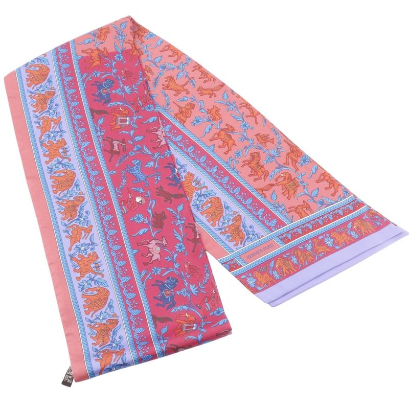 Hermes Maxi Twill Indian Hunting Chasse en Inde Silk Red Scarf