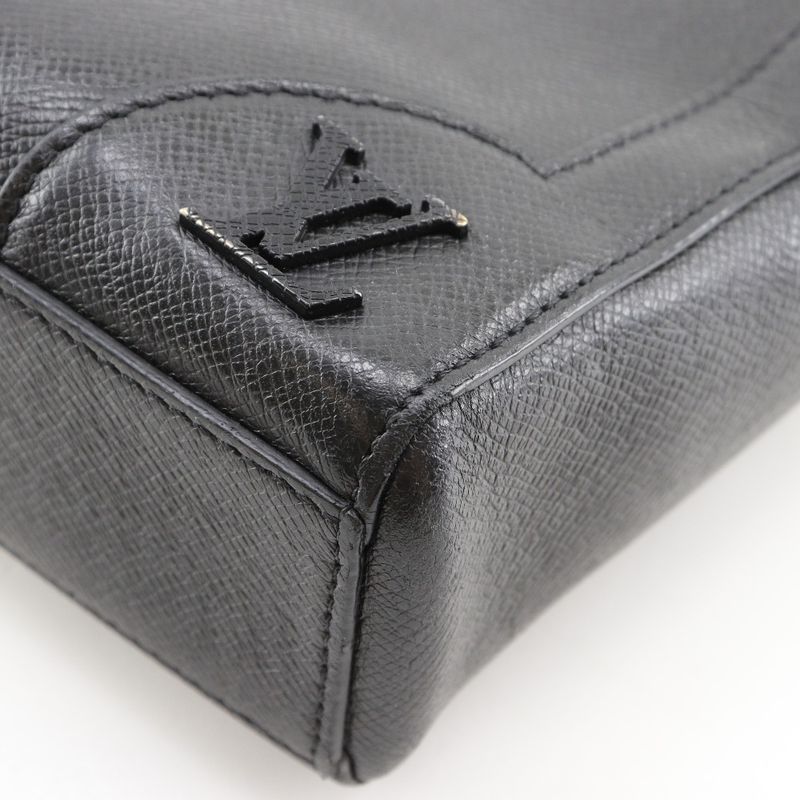 Louis Vuitton Vertical Tote 2-Way Shoulder Taiga Black Handbag