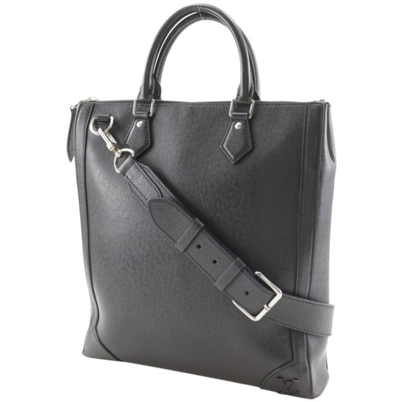 Louis Vuitton Vertical Tote 2-Way Shoulder Taiga Black Handbag