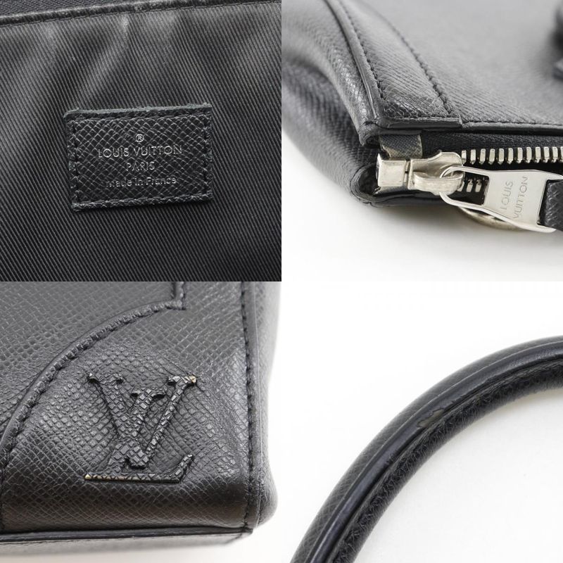 Louis Vuitton Vertical Tote 2-Way Shoulder Taiga Black Handbag