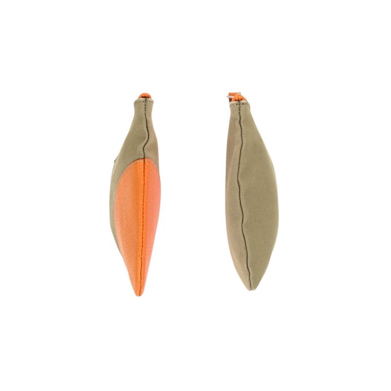 Prada Beige Orange Silver Canvas Leather Clutch