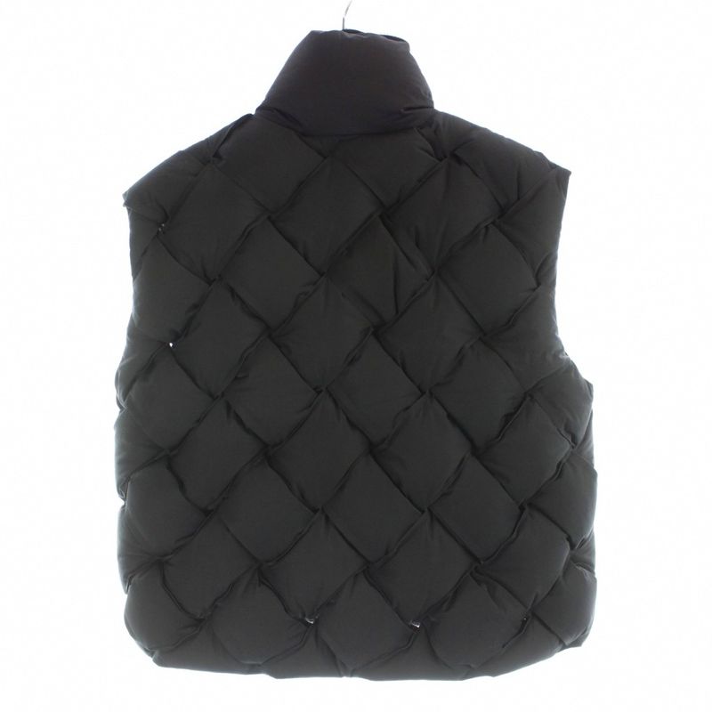 Bottega Veneta Intrecciato Technical Nylon Padded Down Vest XS Brown Dark MW