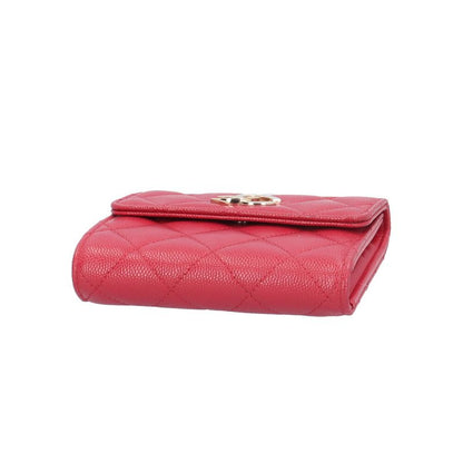 Chanel Quilted Trifold Wallet Caviar Leather
