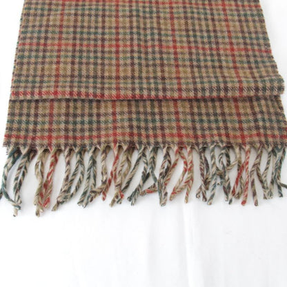 Dior Plaid 100% Lambswool Scarf Brown High