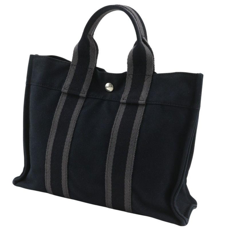 Hermes Fourre Tout PM Canvas Black Handbag