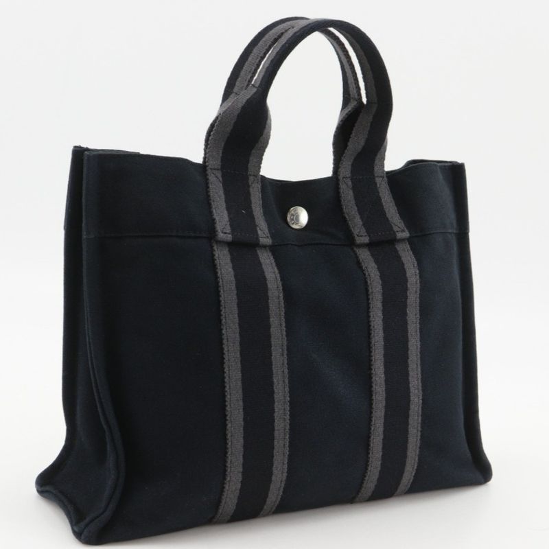 Hermes Fourre Tout PM Canvas Black Handbag