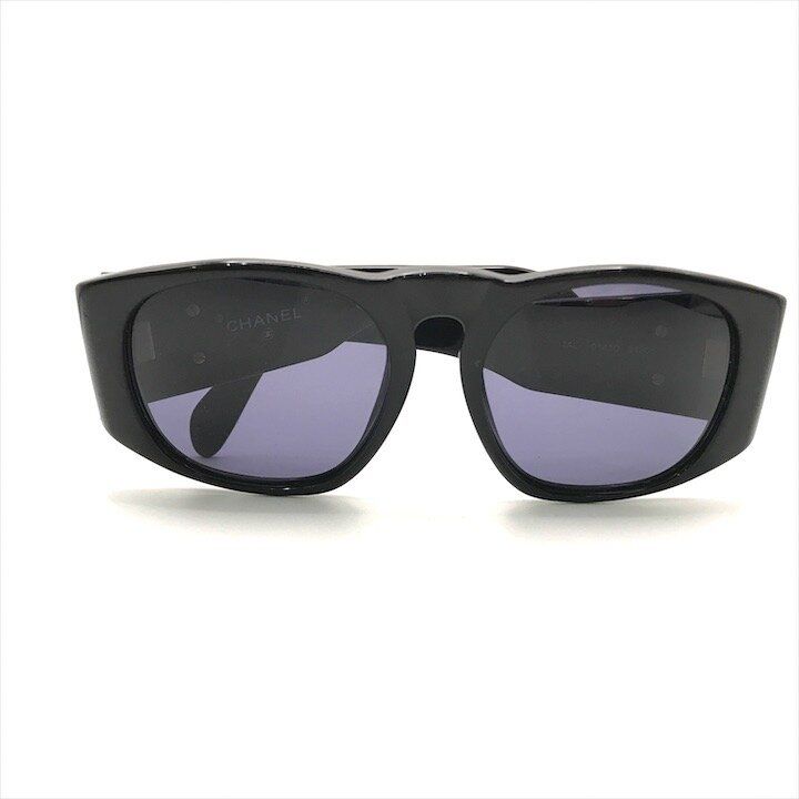 Chanel CC Logo Quilted Sunglasses Eyewear Black Case