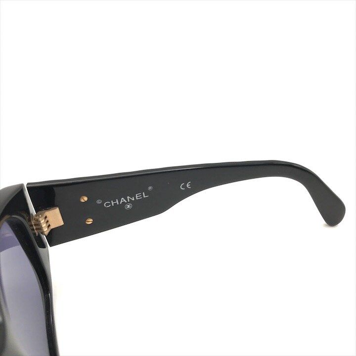 Chanel CC Logo Quilted Sunglasses Eyewear Black Case