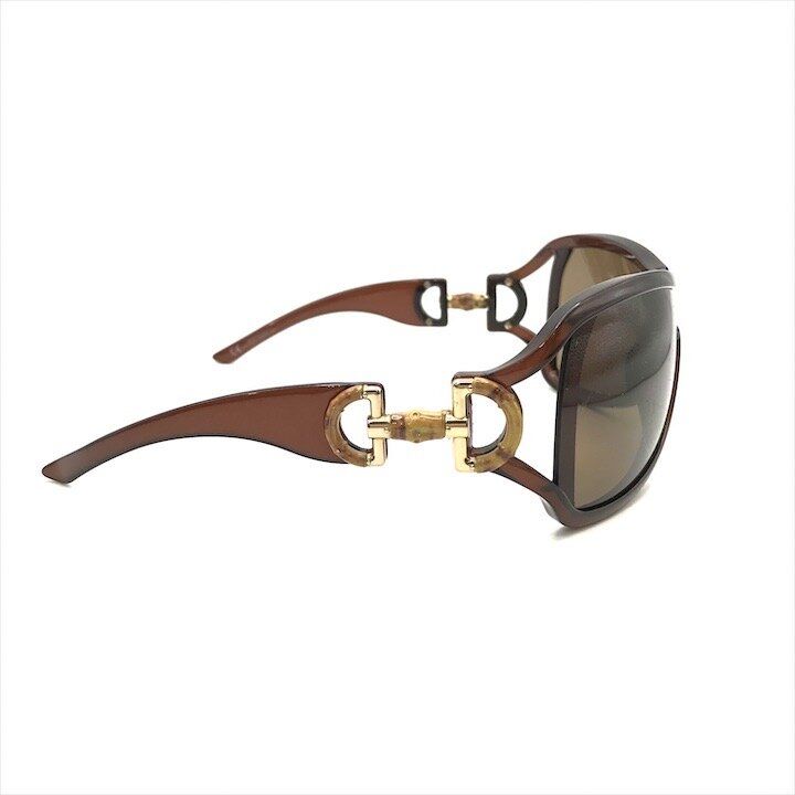 Gucci Bamboo Motif Sunglasses Eyewear Brown with Case Gift