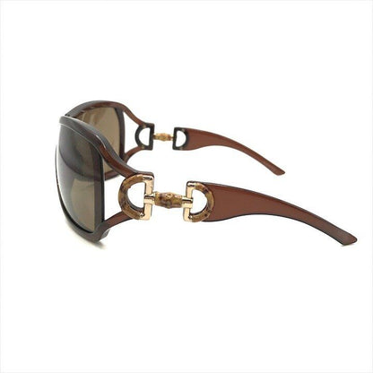 Gucci Bamboo Motif Sunglasses Eyewear Brown with Case Gift