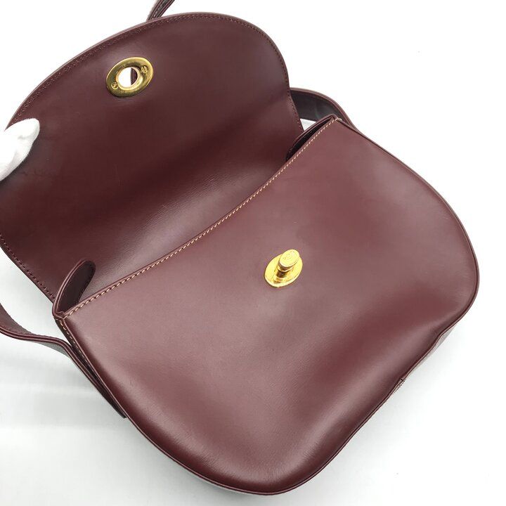 Cartier Must Line Shoulder Bag Crossbody Gold Leather