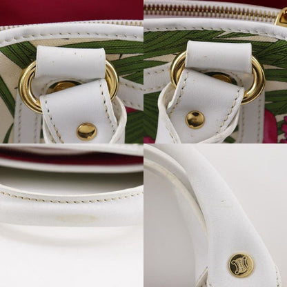 Celine Boogie Bag Botanical Pattern Canvas White Handbag