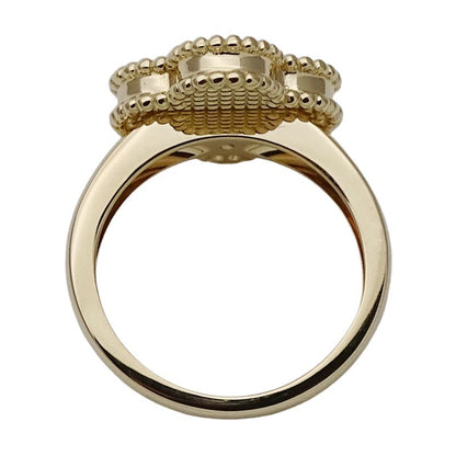 Van Cleef & Arpels Ring Vintage Alhambra Carnelian Diamond Yellow Gold 52