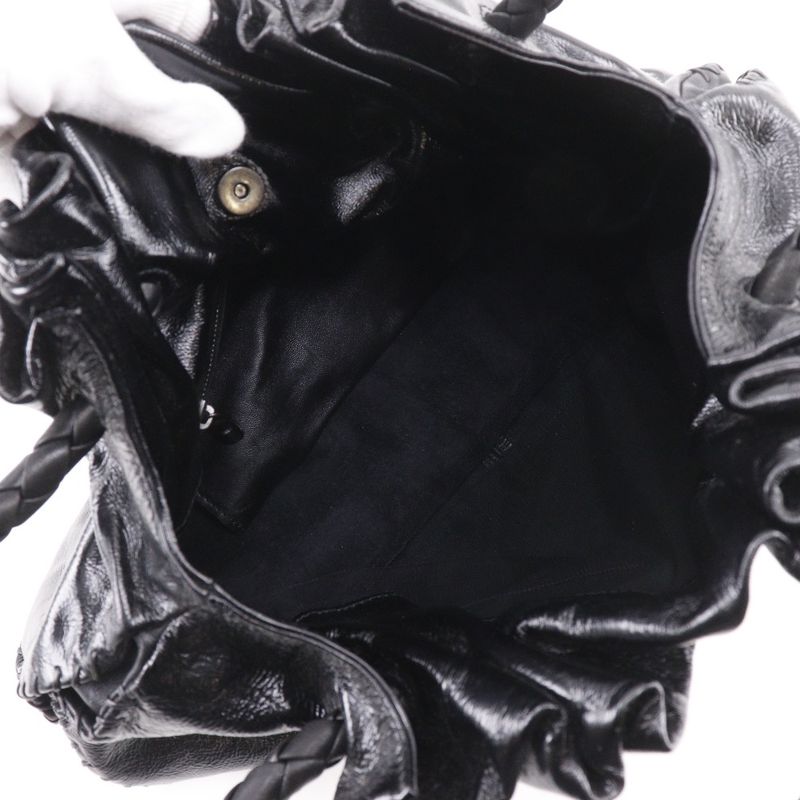 Bottega Veneta Intrecciato Leather Black Tote