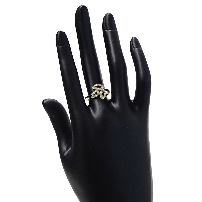 Harry Winston Ring Diamond Lily Cluster Star Mini Yellow Gold Polished