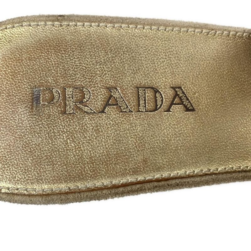 Prada Sandals 36 Light Brown Orange Studded Bijou Color Stone Leather
