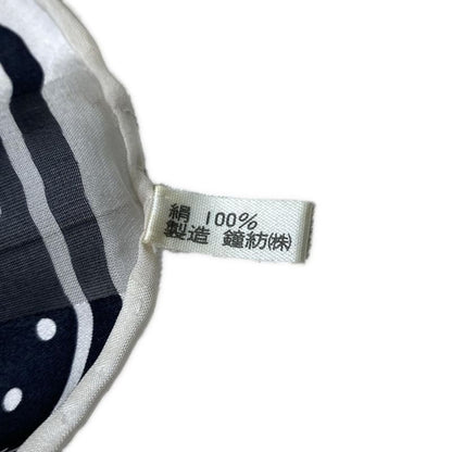Dior Scarf Black White Dot Pattern Border Sheath