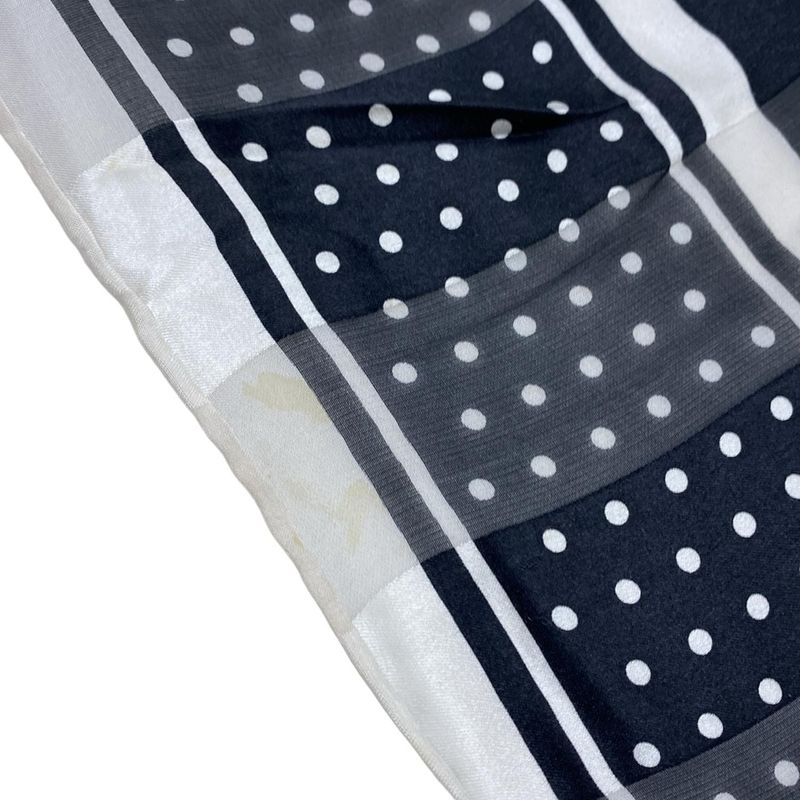 Dior Scarf Black White Dot Pattern Border Sheath