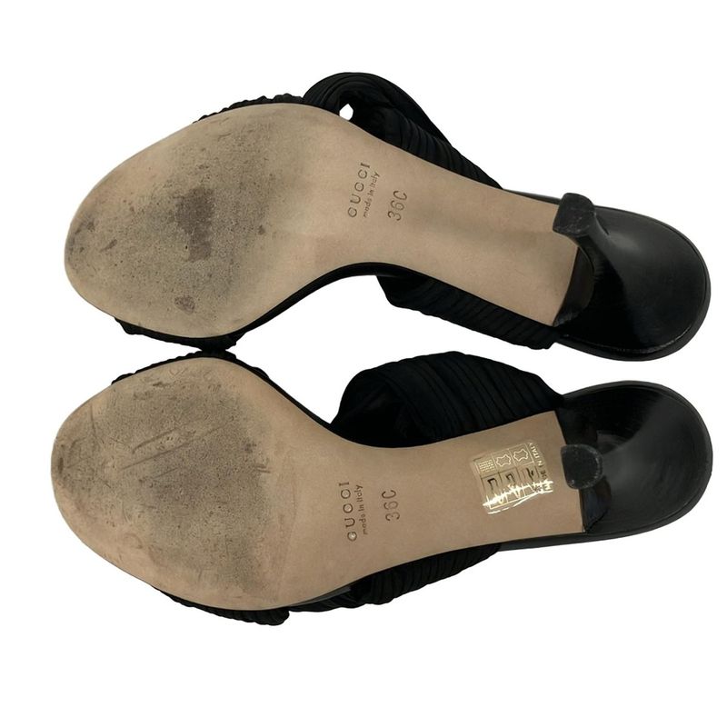 Gucci Mule 36 C Black Pleats