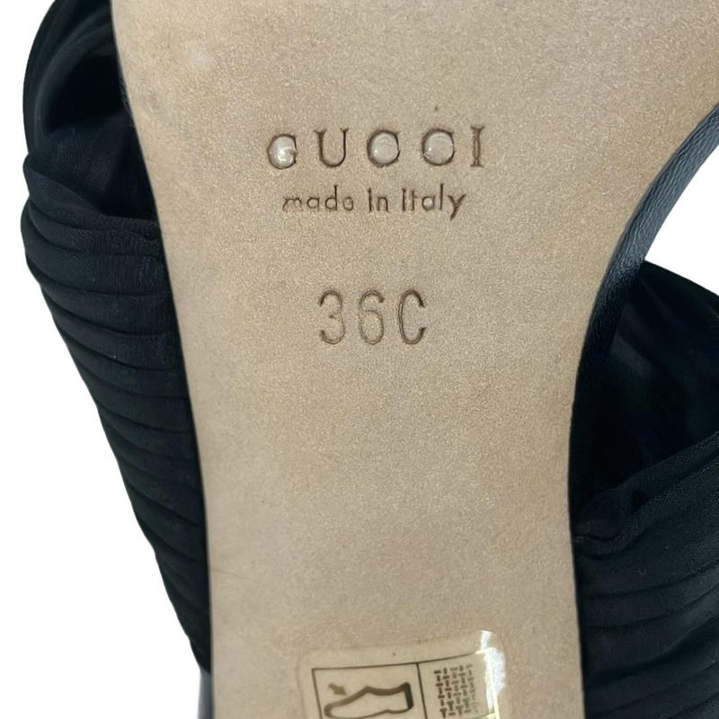 Gucci Mule 36 C Black Pleats