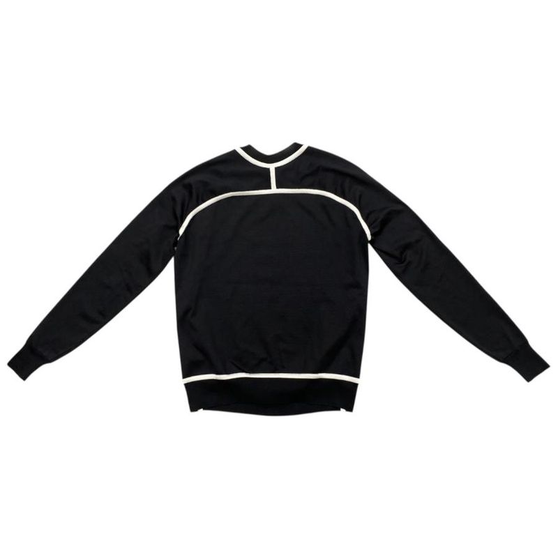 Hermes Sweater Twill Lane Long Sleeve Knit Equestre 34 Silk Noir Black White