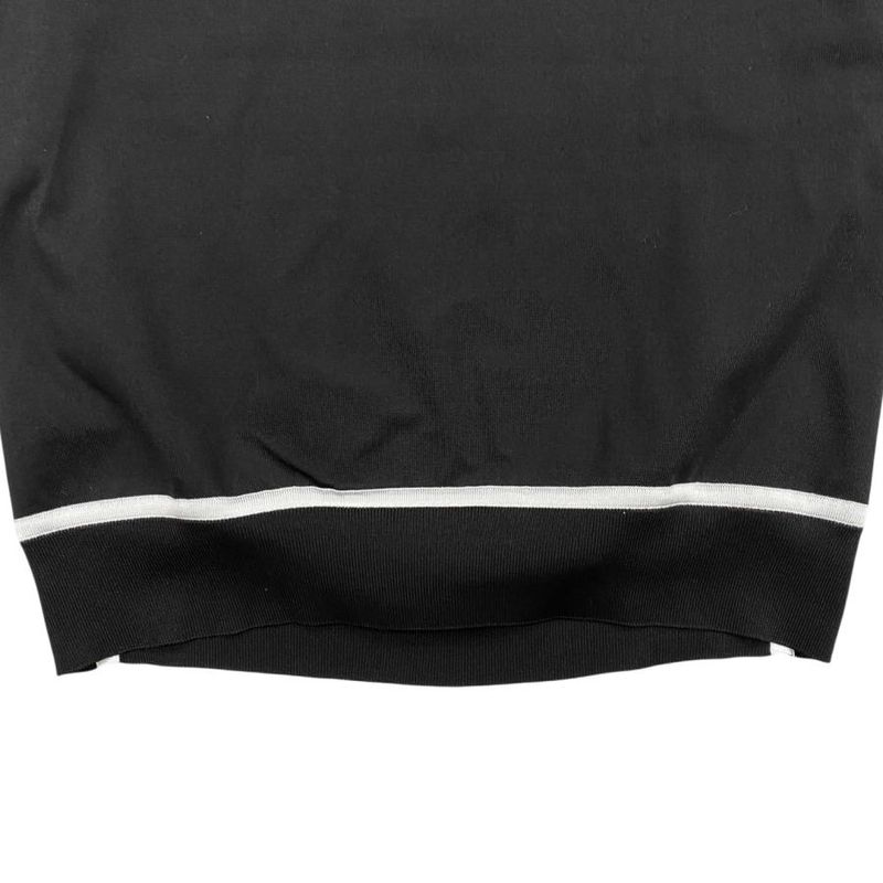 Hermes Sweater Twill Lane Long Sleeve Knit Equestre 34 Silk Noir Black White