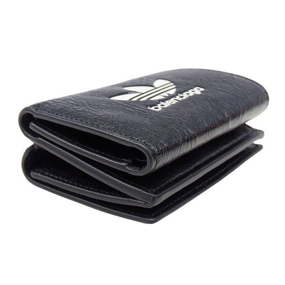 Balenciaga Wallet Trifold Leather Adidas Mini Black Collaboration Compact