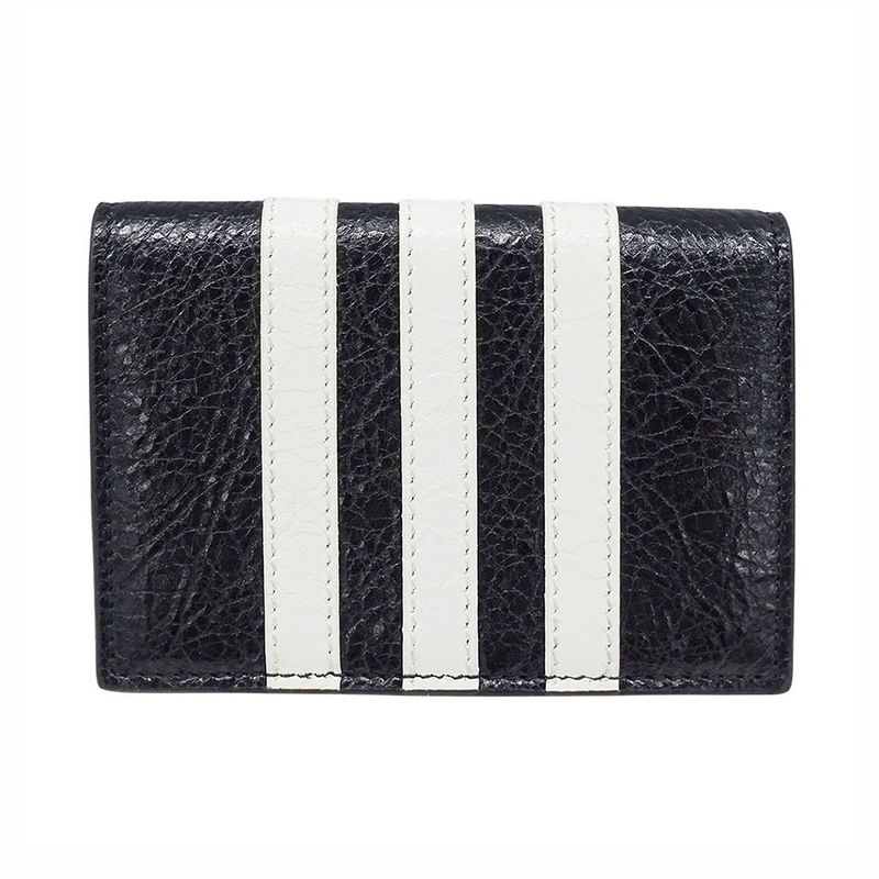 Balenciaga Wallet Trifold Leather Adidas Mini Black Collaboration Compact