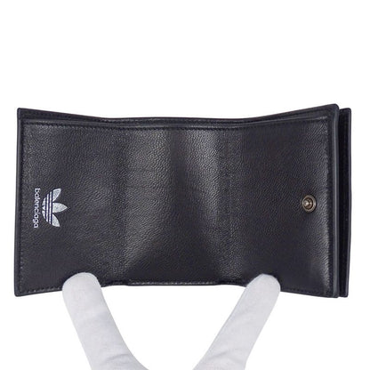 Balenciaga Wallet Trifold Leather Adidas Mini Black Collaboration Compact