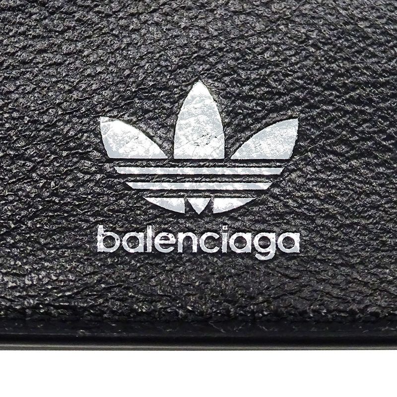 Balenciaga Wallet Trifold Leather Adidas Mini Black Collaboration Compact