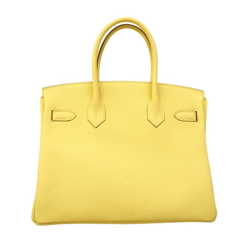 Hermes Handbag Birkin 30 Taurillon Noviyo Limoncello Silver G-engraved