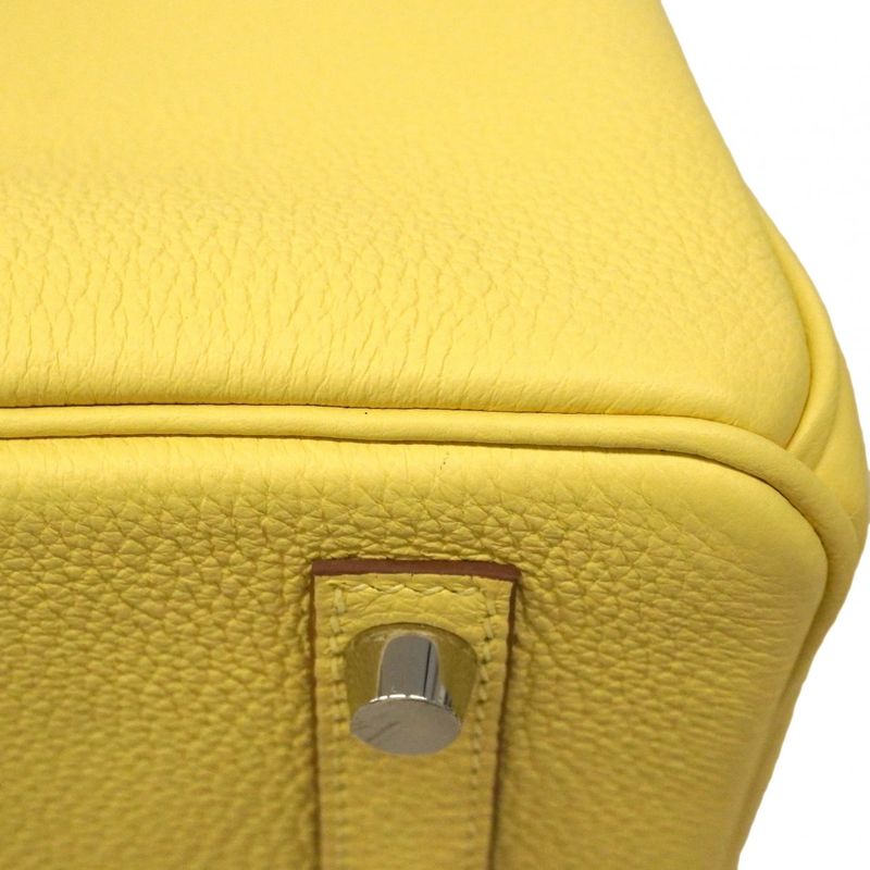 Hermes Handbag Birkin 30 Taurillon Noviyo Limoncello Silver G-engraved