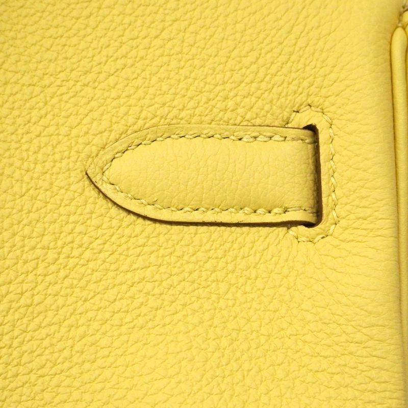Hermes Handbag Birkin 30 Taurillon Noviyo Limoncello Silver G-engraved